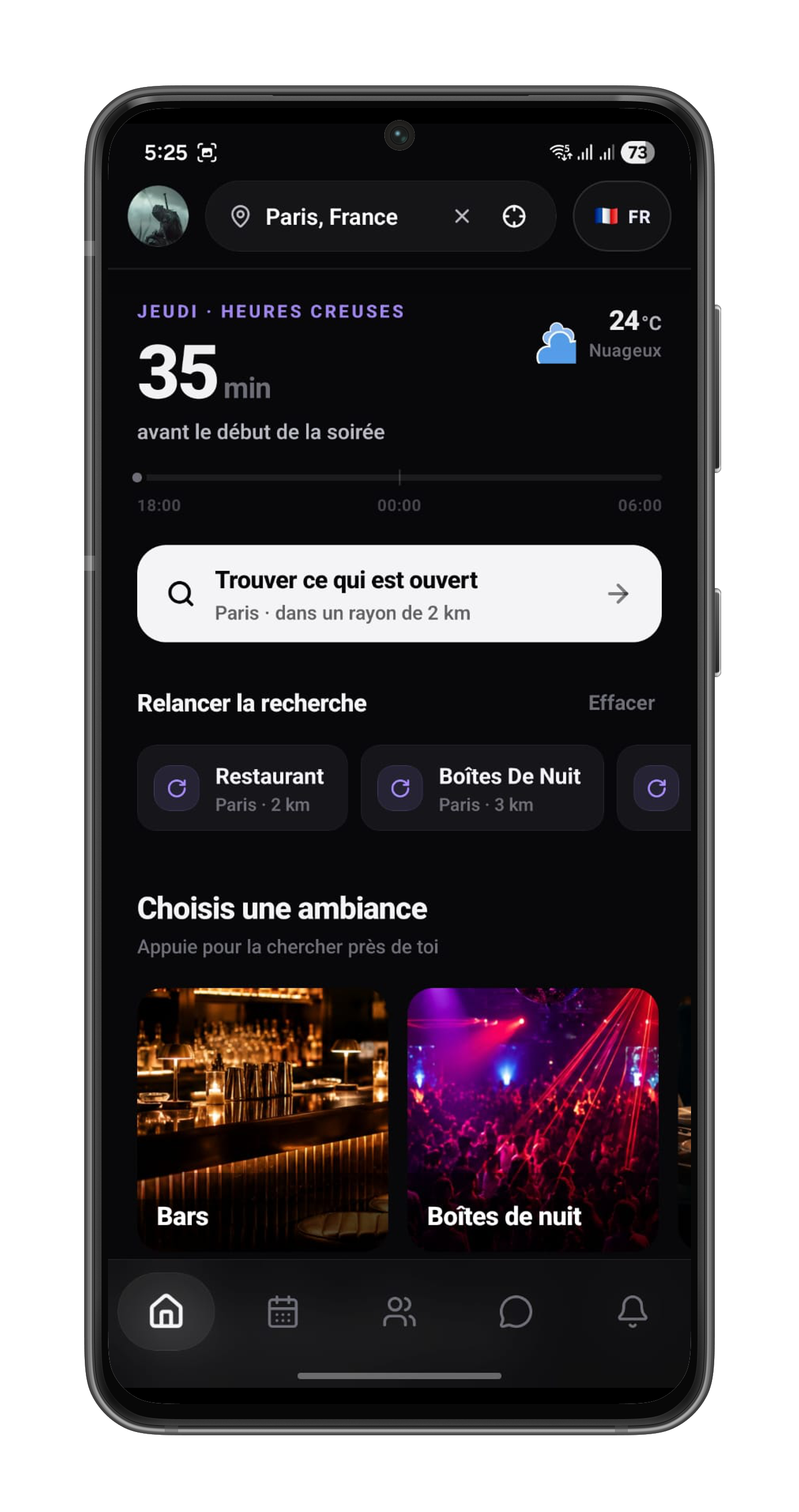 Nocturne Finder mobile app preview